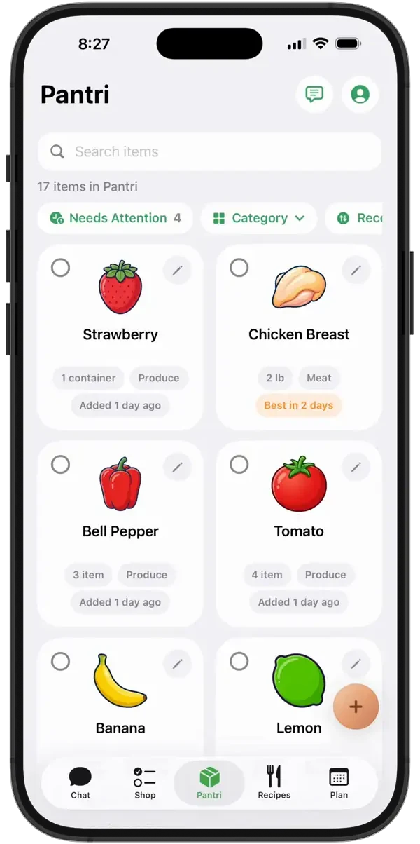 Your pantry updates itself.