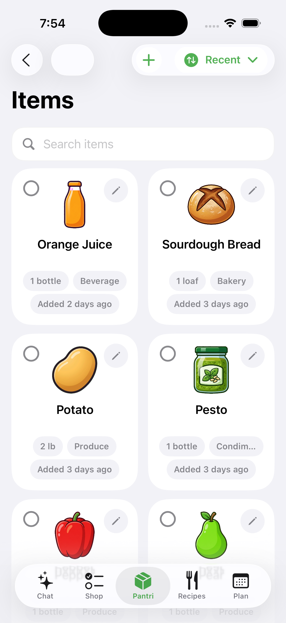 Pantri pantry inventory preview